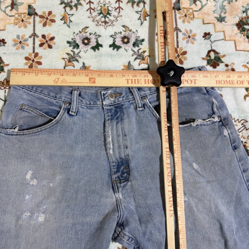 Wrangler Jeans Mens Blue Denim Faded Distressed Straight Leg Casual Pants‎ - Picture 5 of 6